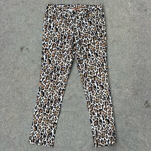 Tory Burch Leopard Cheetah Animal Print Low Rise Super Skinny Jeans Size 30